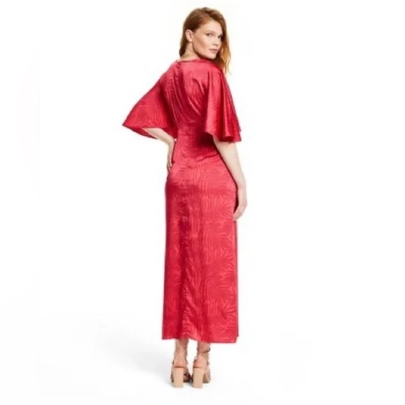 Fe Noel x Target Palm Leaf Contrast Print Flutter Sleeve Maxi Dress - Picture 2 of 4